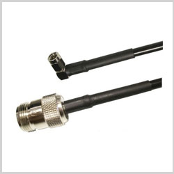 SMA Male Right Angle to N Female , 20 feet 195-Series Jumper