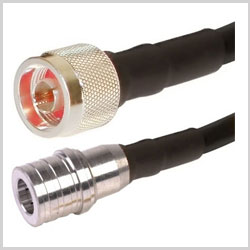 QMA Male Right Angle to N Male , 20 feet 195-Series Jumper