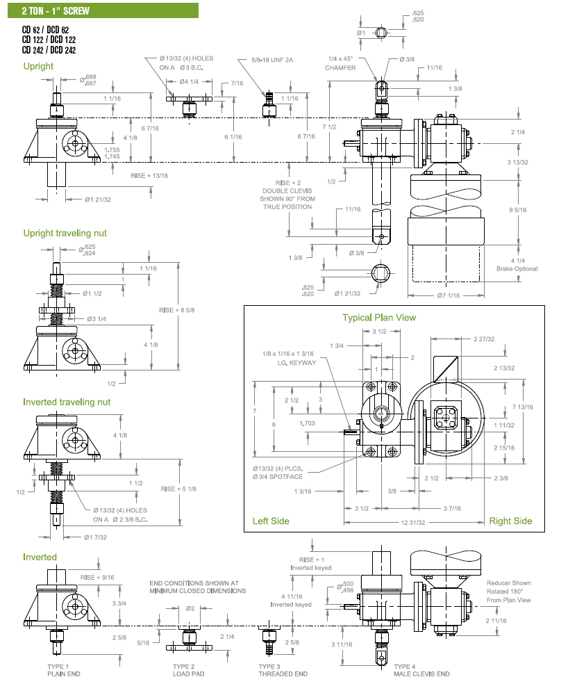 2 TON 1" SCREW