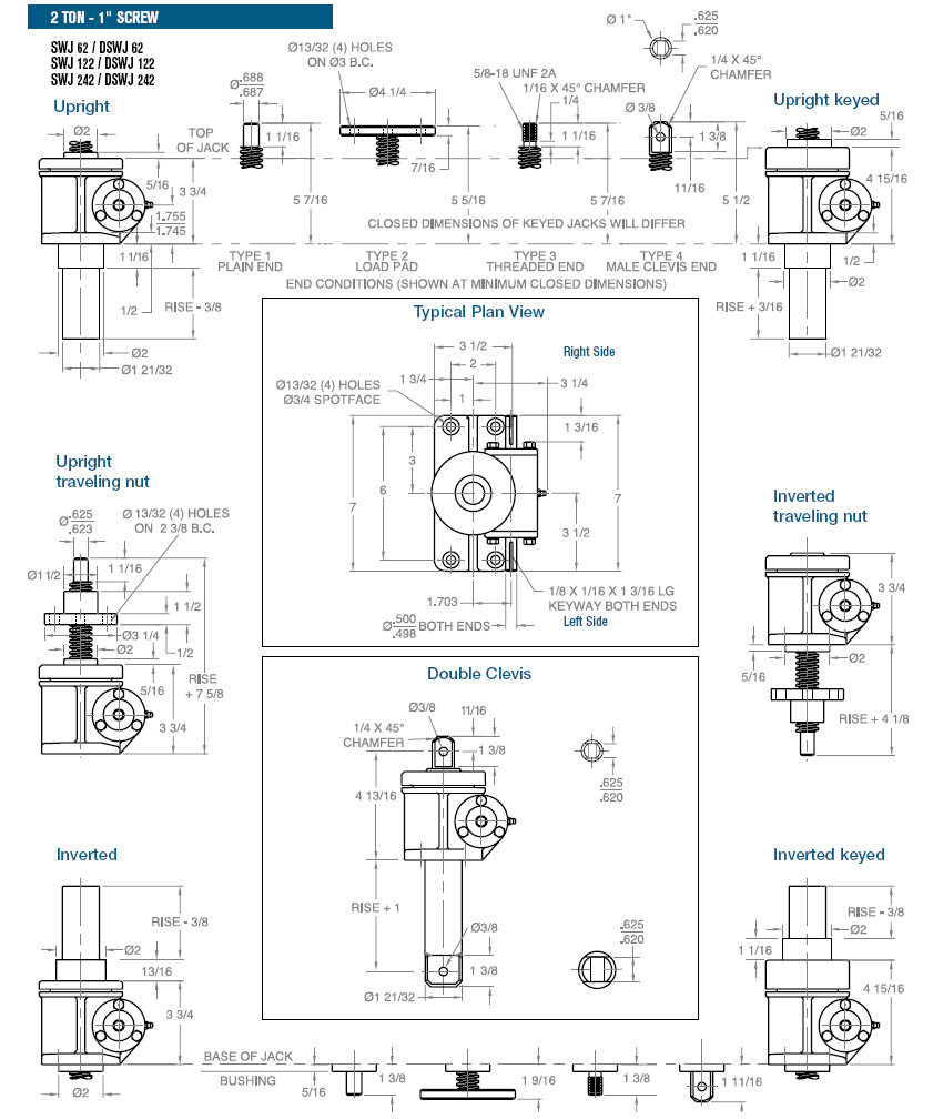 2 TON 1" SCREW